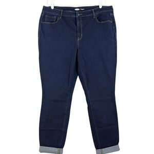Old Navy Women's Pop Icon Skinny Blue Jeans Size 18T Rolled Cuff Stretch NWOT